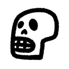 skulls png cartoon handwrite cute and clipart doodle decoration kwaii  element