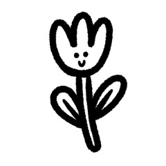 Obraz premium smile flower png cartoon handwrite cute and clipart doodle decoration kwaii element