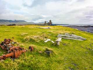 Londrangar coastal walk, Snaefellsnes National Park, Iceland.