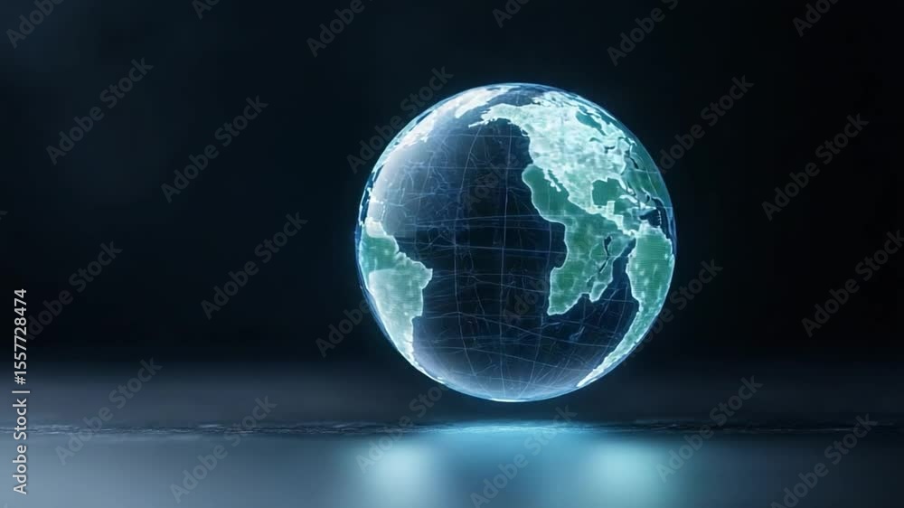 Poster global sphere: a stunning digital illustration showcasing a translucent globe. this captivating visu