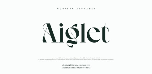 Aiglet  font alphabet. Minimal modern urban fonts for logo, brand etc. Typography typeface uppercase lowercase and number. vector illustration.	