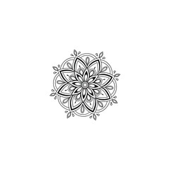 Circular pattern in the form of a mandala. Henna tatoo mandala. Mehndi style. Decorative pattern in oriental style. Coloring book page.