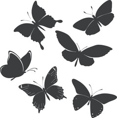 butterflies Flying silhouette black set butterfly silhouette butterfly logo vector silhouette 