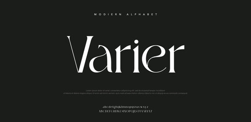 Varier  modern Bold Font. Regular Italic Number Typography urban style alphabet fonts for fashion, sport, technology, Crypto, digital, movie, logo design, vector illustration	
