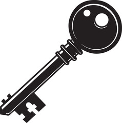 Vector illustration of a metallic key icon symbolizing security and access
