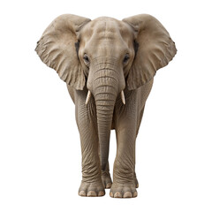 African elephant with large ears and tusks isolated on a transparent background pachyderm
