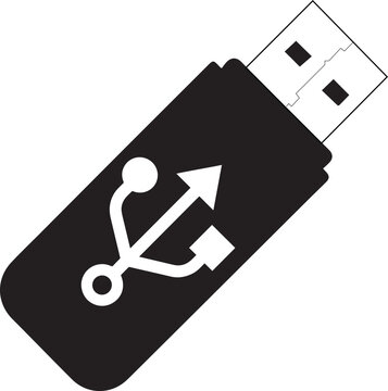 USB flash drive icon vector illustration, simple design symbol
