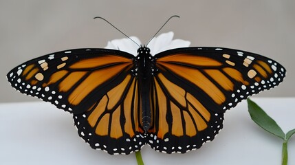 Fototapeta premium Monarch Butterfly Wings Close Up Detailed Image