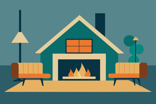 vector illustration of an old house