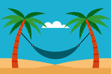 Naklejka premium tropical beach with palm trees