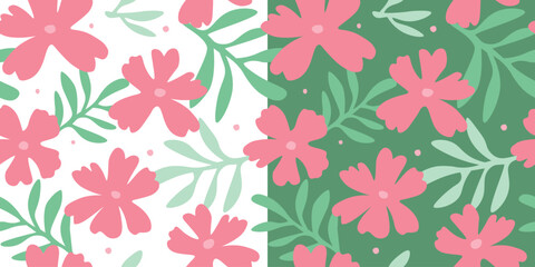 Seamless pattern with abstract floral print. Vector graphics.