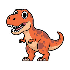 Cute Cartoon Tyrannosaurus Rex Illustration for Children s Books or Educational Materials Friendly cartoon with orange and brown spots dinosaur tyrannosaurus trex cartoon