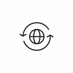 globe recycling icon sign vector