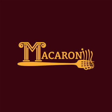 noodles macaroni logo design vector