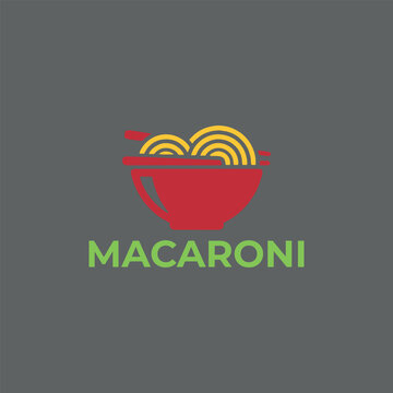 noodles macaroni logo design vector