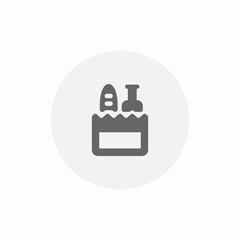 shopping grocery bag icon sign vector