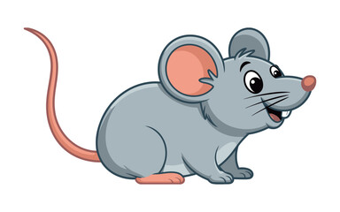 Cute Cartoon Mouse with a Happy Expression cheerful cartoon mouse large eyes and wide smile mouse cartoon cute animal rat rodent happy character