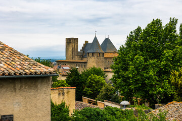 Count&rsquo;s Castle Viewed from the Ramparts of the Cit&eacute; de Carcassonne