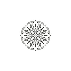 Circular pattern in the form of a mandala. Henna tatoo mandala. Mehndi style. Decorative pattern in oriental style. Coloring book page.