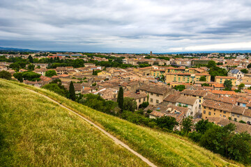 Panoramic View of the Bastide Saint-Louis Dominated by the Church of Saint-Vincent from the Cité de Carcassonne