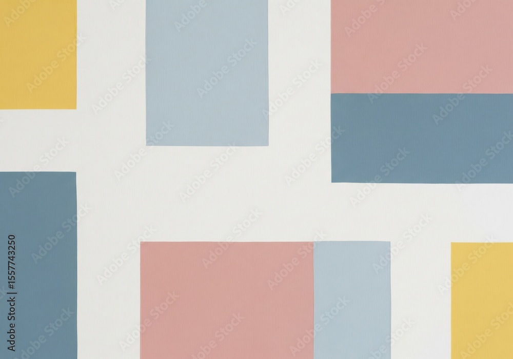 Poster abstract geometric pastel color blocks. clean non-representational pattern with gentle shades and st