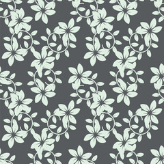 Trendy Floral pattern in the many kind of flowers. Tropical botanical Motifs scattered random. Seamless vector texture. For fashion prints. Printing with in hand drawn style on peach background