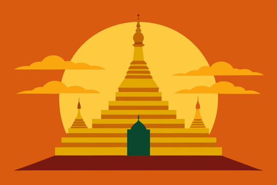  golden hour at shwedagon pagada myanmar
