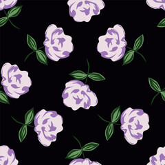 Cute feminine seamless watercolor pattern with little tiny wildflowers, hand drawn