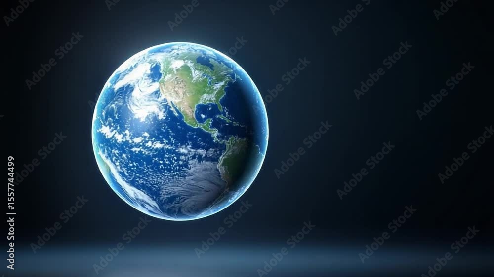 Poster Celestial Orb: A captivating view of Earth from space, highlighting the vibrant continents and swirling atmosphere, evokes a sense of wonder and the interconnectedness of our planet.