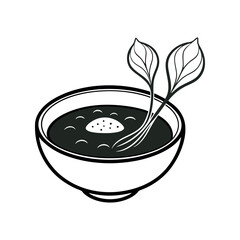 beetroot soup outline white vector illustration