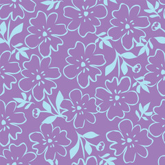 Cute feminine seamless watercolor pattern with little tiny wildflowers, hand drawn