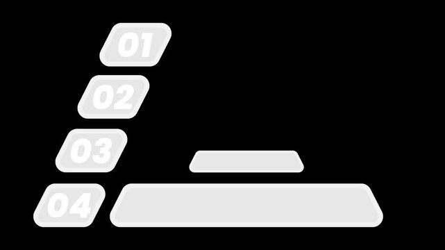 Animated infographic demonstrates a four step pyramid process chart for explaining workflows, ideal for presentations, websites, and educational materials.