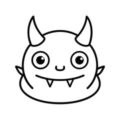 Horned monster face