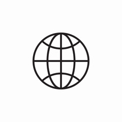 lined globe sphere icon sign vector
