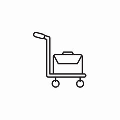 luggage trolley icon sign vector