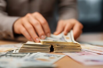 Hands counting cash for startup growth