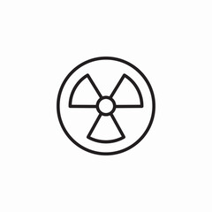 radiation warning icon sign vector
