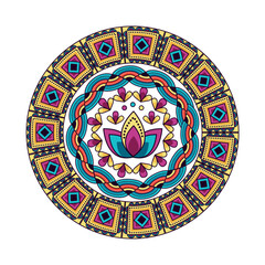 Mandala's vibrant dance: A captivating mandala unfurls, its intricate patterns a celebration of geometric beauty, with radiant colors that speak to both the eye and soul. 