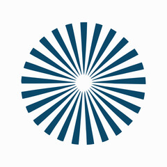 Dark Blue Radial Lines Pattern on White Background Circular graphic with radiating dark blue lines white background radial lines sunburst geometric pattern abstract