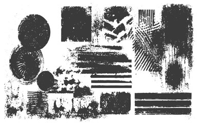 Horizontal Distress Overlay Texture, Abstract black paint splatter on white background. Distress old cracked concrete vector texture.