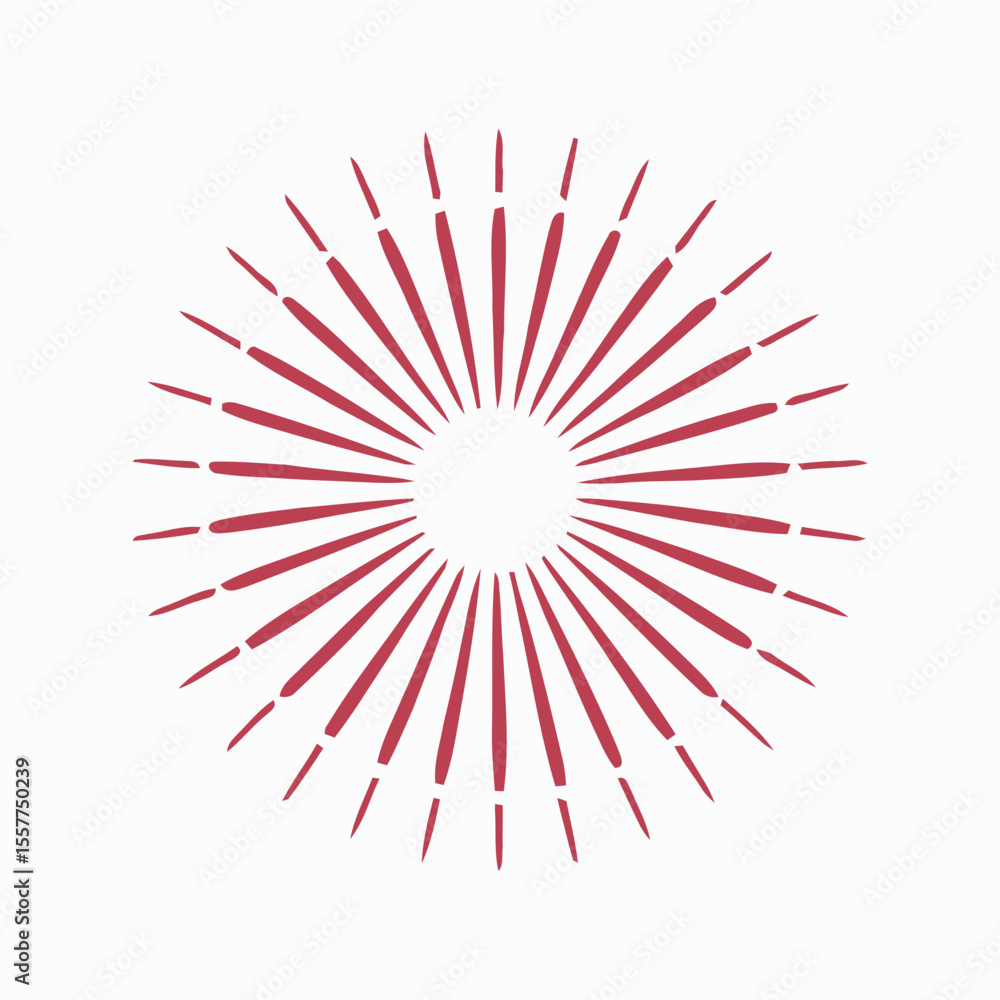 Poster simple redburst design for graphic use circular graphic with radiating red lines white background re