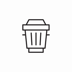 waste can icon sign vector