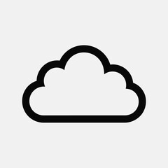 Simple black outline of a cloud on a light gray background
