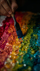 Obraz premium Vibrant Palette of Colors in Artistic Brush Stroke