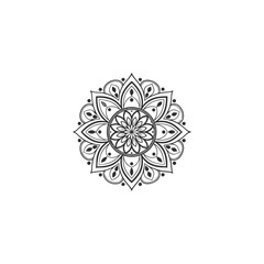Circular pattern in the form of a mandala. Henna tatoo mandala. Mehndi style. Decorative pattern in oriental style. Coloring book page.