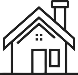 House and For Sale Sign Outline Icon Set