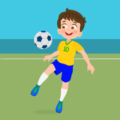 young man playing football soccer.