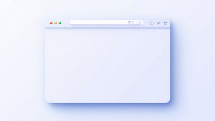 Blank web browser window minimalist design interface