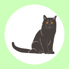Black Cat Silhouettes Vector Illustration