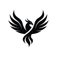 Fototapeta premium Abstract flame bird logo vector illustration rising from fire Vector illustration